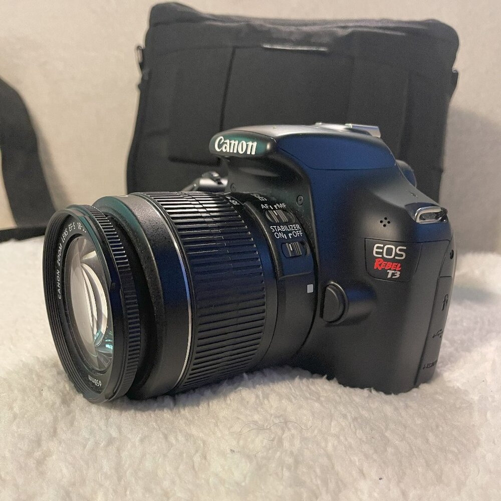 Canon EOS Rebel T3 Digital SLR with 18-55mm IS II Lens w/ accessories